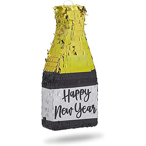 5) Sparkle and Bash “Happy New Year” Small Champagne Bottle Piñata
