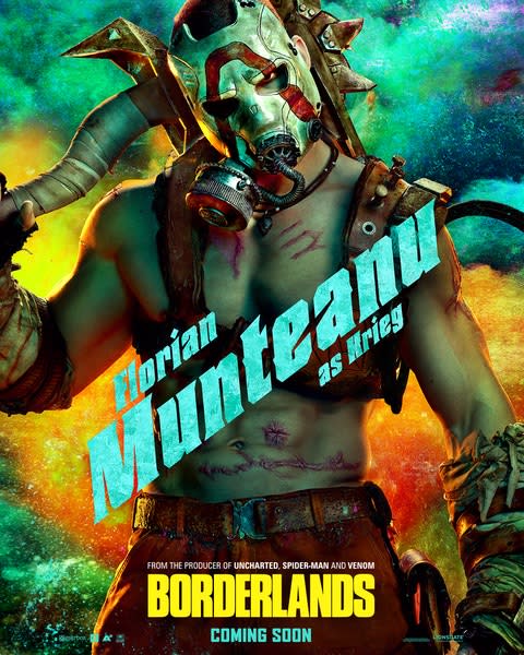 Florian Munteanu poses on the poster for Borderlands.