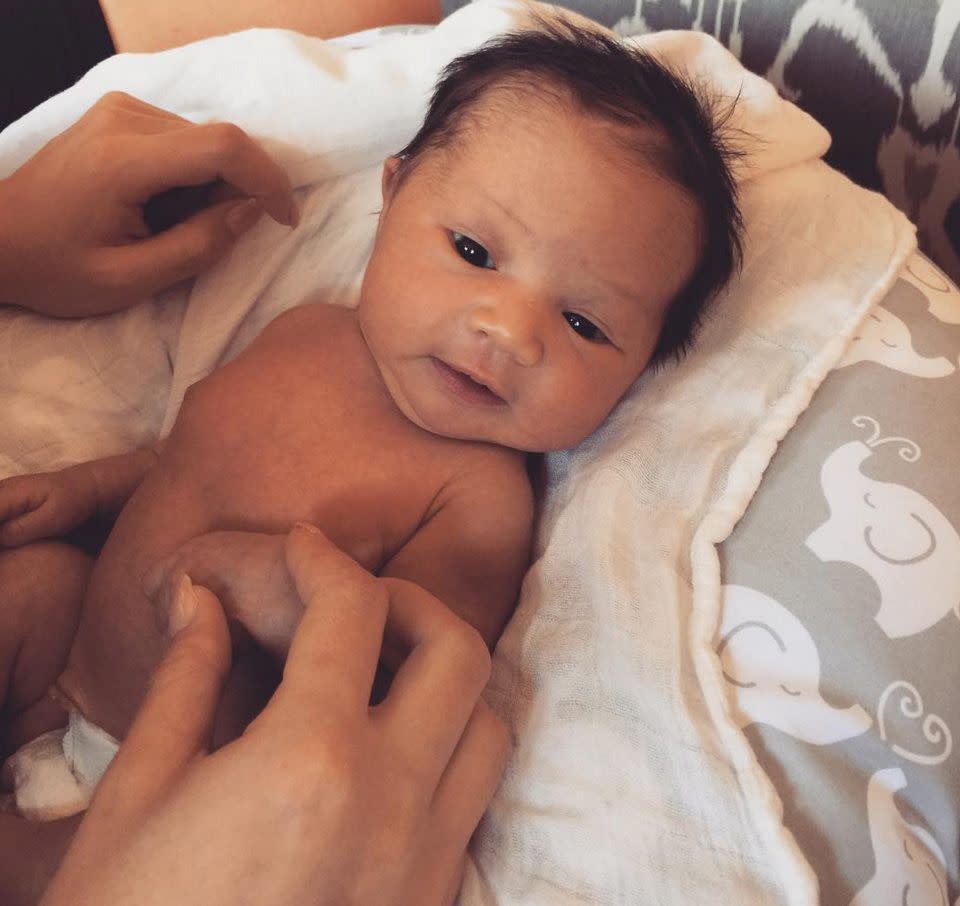 It's no surprise that Chrissy Teigen and John Legend had the most adorable baby! Legend shared this precious photo of his newborn baby Luna Simone on April 20, 2016. Chrissy Teigen gave birth to the adorable infant three days ago.