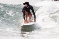 <p>Adam Brody catches a few waves on Friday in Malibu.</p>