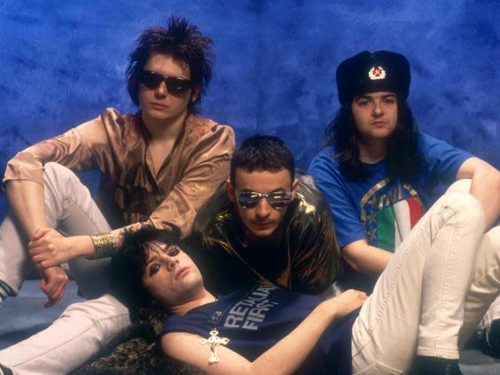 Nicky Wire, James Dean Bradfield, Sean Moore and Richey Edwards of the Manic Street Preachers in 1992 (Rex)