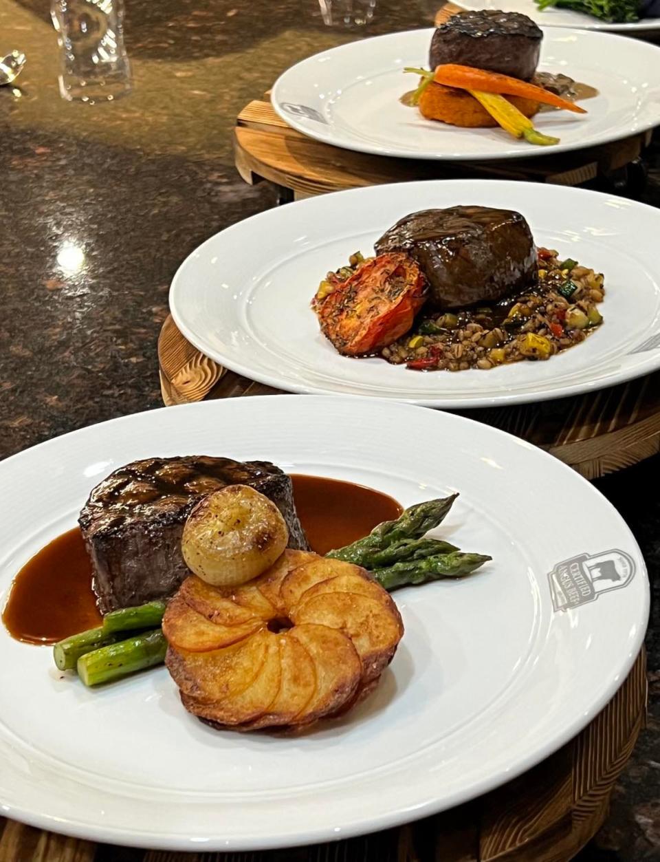 Steak and side dishes were prepared in the test kitchen of the Wooster-based Certified Angus Beef to determine what meal would be served at the Pro Football Hall of Fame Enshrinement Festival's Gold Jacket Dinner.