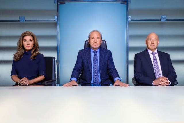 Lord Sugar is known for his unimpressed demeanour in the boardroom of his business-based BBC reality show The Apprentice (PA/BBC/Boundless/Ray Burmiston)