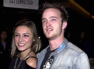 Samaire Armstrong and Aaron Paul at the LA premiere of Screen Gems' Resident Evil