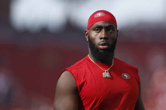 San Francisco 49ers defensive end Charles Omenihu posted bail after he was arrested on suspicion of domestic violence on Monday. (AP Photo/Jed Jacobsohn)