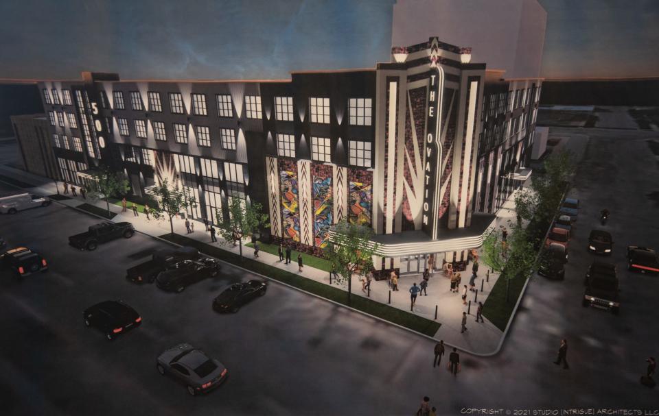 A rendering of The Ovation, a future music and arts venue in downtown Lansing.