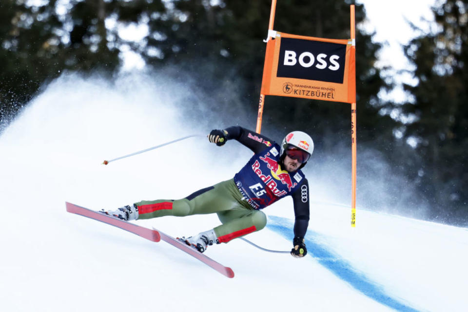Marcel Hirscher of team Austria foreruns the course during the Audi FIS Alpine Ski World Cup Men's Downhill Training on January 19, 2022 in Kitzbuehel Austria.<p><a href="https://www.gettyimages.com/detail/news-photo/marcel-hirscher-of-team-austria-forunner-during-the-audi-news-photo/1237827619?adppopup=true" rel="nofollow noopener" target="_blank" data-ylk="slk:Photo by Alexis Boichard/Agence Zoom/Getty Images;elm:context_link;itc:0;sec:content-canvas" class="link ">Photo by Alexis Boichard/Agence Zoom/Getty Images</a></p>