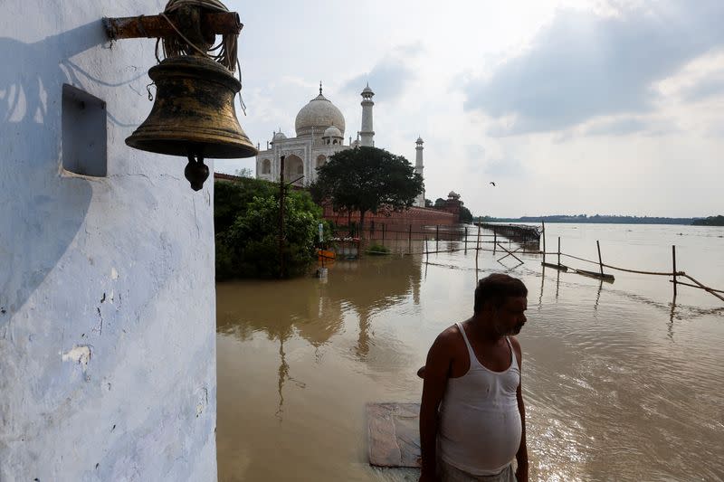 Aftermath of heavy monsoon rains in Agra