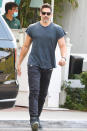 <p>Joe Manganiello picks up his SUV with the valet at The Bungalow after attending a business meeting in West Hollywood on June 16.</p>