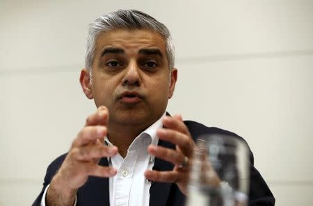 Britain's Labour Party candidate for Mayor of London, Sadiq Khan speaks during a hustings event in London, Britain March 23, 2016. REUTERS/Neil Hall