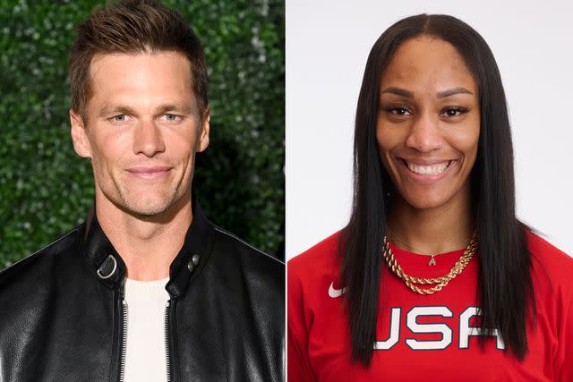 <p>Gilbert Flores/Variety via Getty, Jennifer Pottheiser/NBAE via Getty</p> Tom Brady, A'ja Wilson