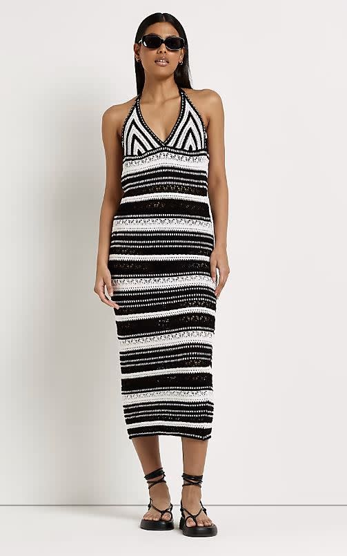 river island striped crochet dress 