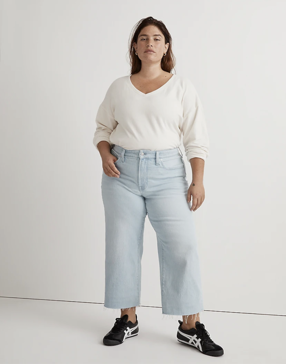 <p><a href="https://go.redirectingat.com?id=74968X1596630&url=https%3A%2F%2Fwww.madewell.com%2Fthe-plus-perfect-vintage-wide-leg-crop-jean-in-ward-wash-raw-hem-edition-NJ395.html&sref=https%3A%2F%2F" rel="nofollow noopener" target="_blank" data-ylk="slk:Shop Now;elm:context_link;itc:0;sec:content-canvas" class="link ">Shop Now</a></p><p>Plus Perfect Vintage Wide-Leg Crop Jean</p><p>madewell.com</p><p>$49.99</p>