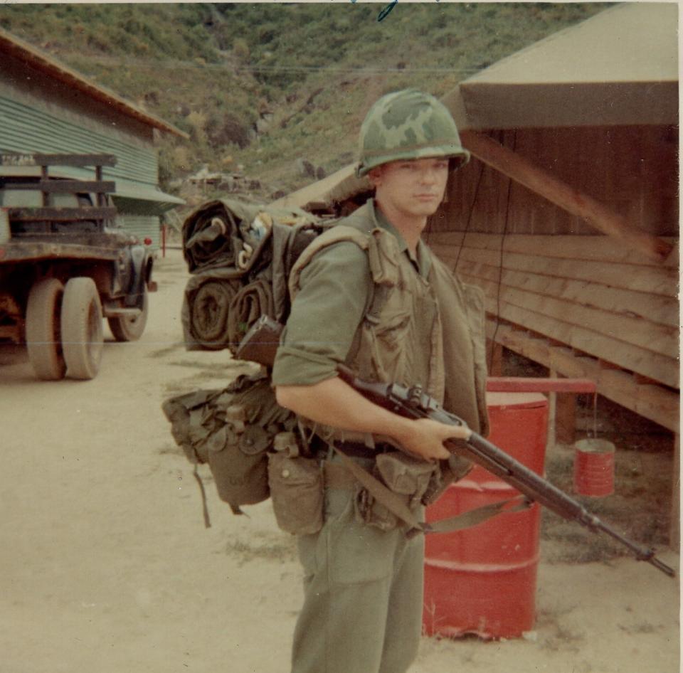 A wartime photo of Raymond Somogy in Vietnam in 1967. This was the original photo for the book's cover before Tetreau's editor advised against it.