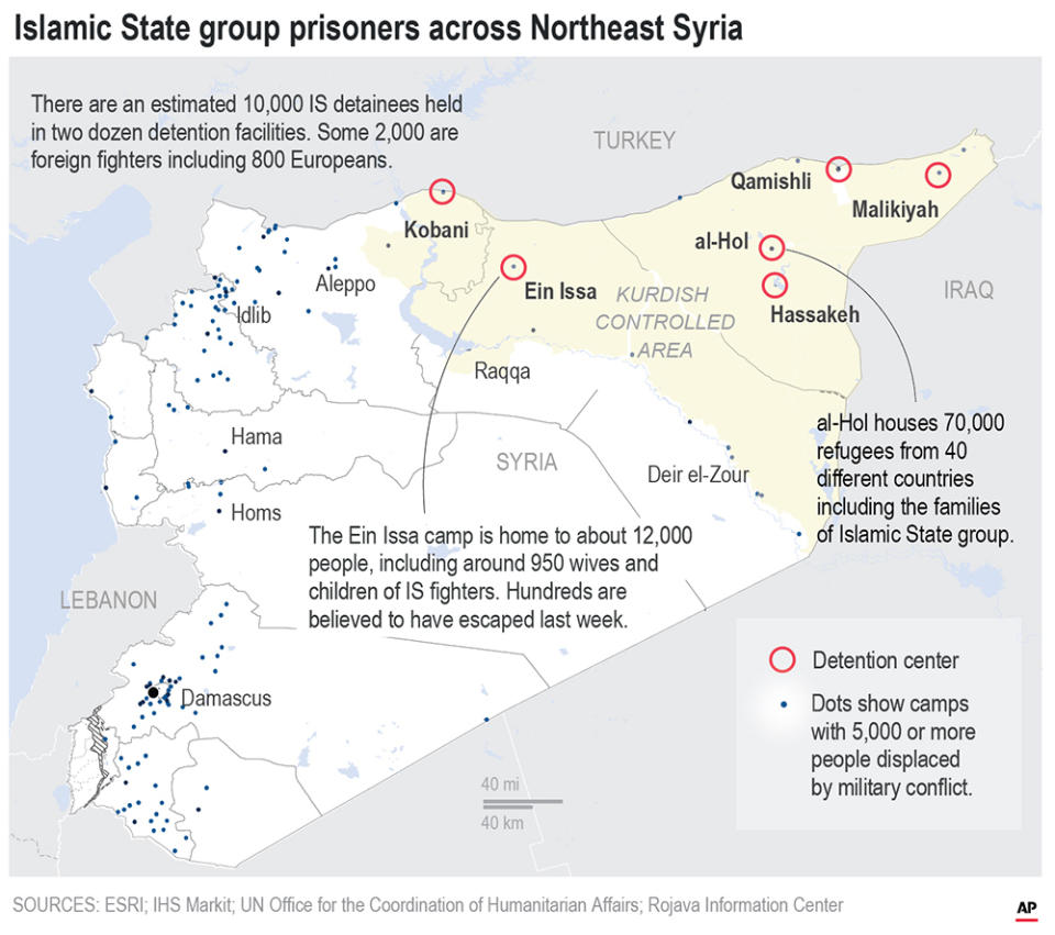 The Islamic State group could get a new injection of life if conflict erupts between the Kurds and Turkey in northeast Syria as the U.S. pulls its troops back from the area.;