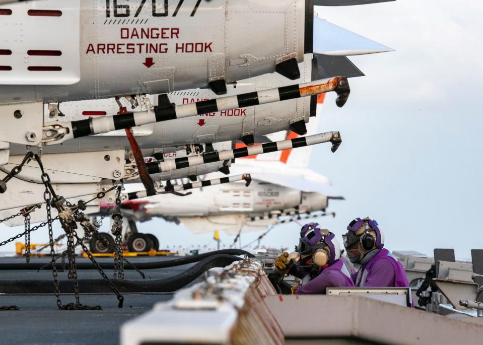 Navy aircraft carrier USS Gerald R. Ford T-45 Goshawk