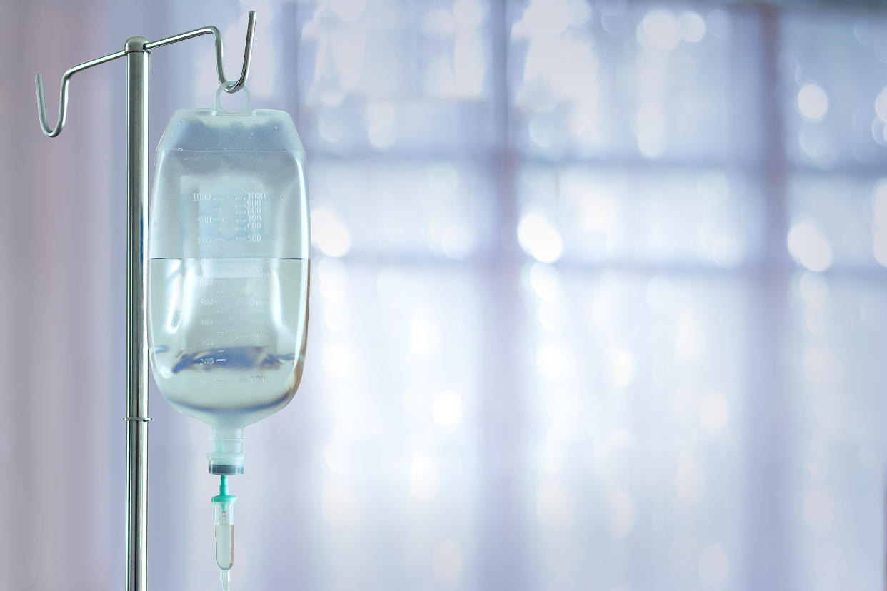 saline bag in emergency room