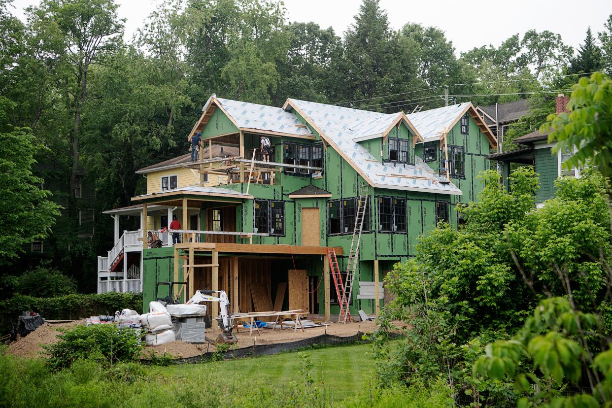 A home under construction on Elizabeth Place in Asheville May 15, 2023.