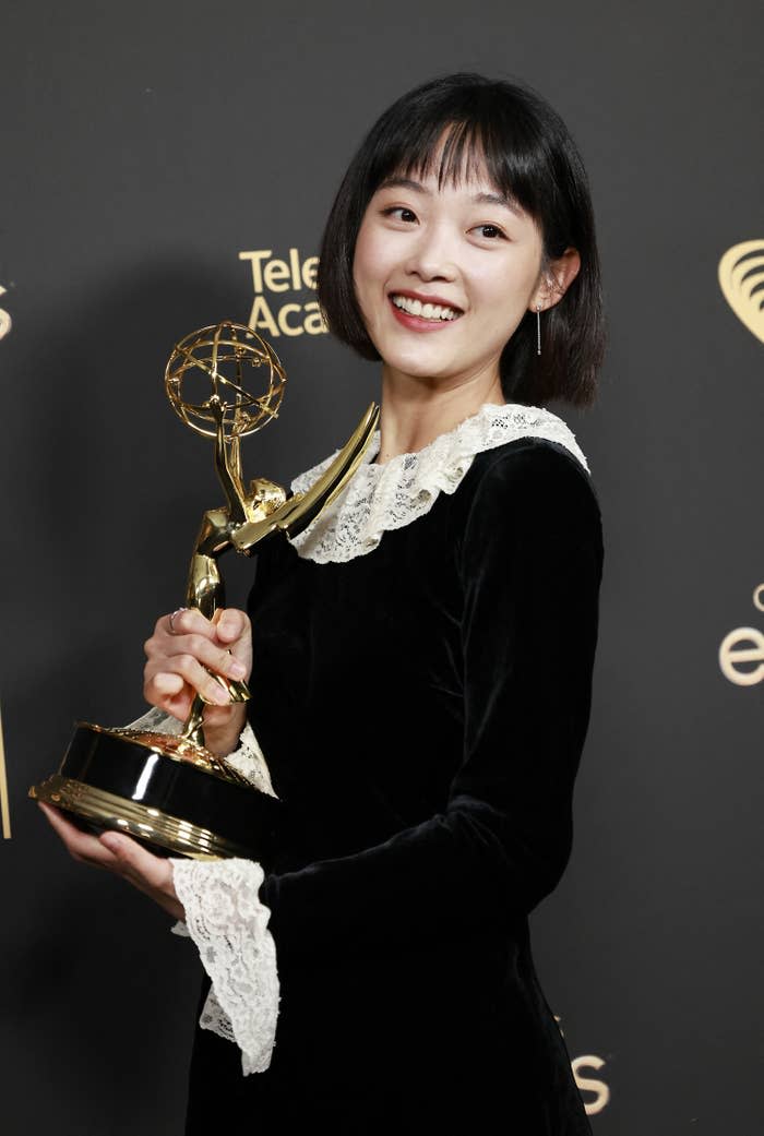 Lee You-Mi holding an award