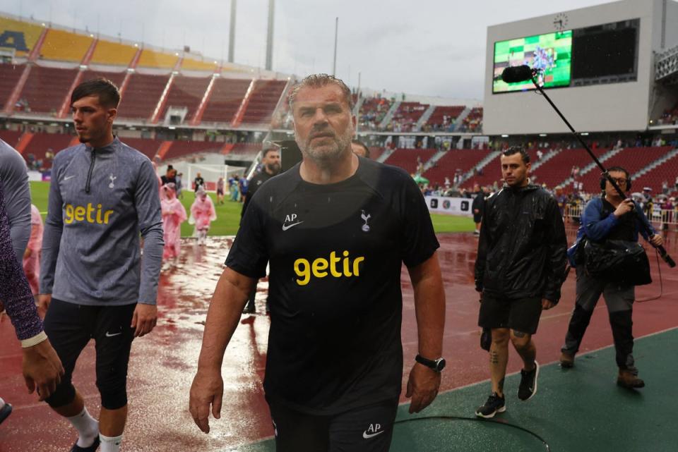 Onto the next one: Ange Postecoglou awaits his first win as manager of Tottenham (REUTERS)