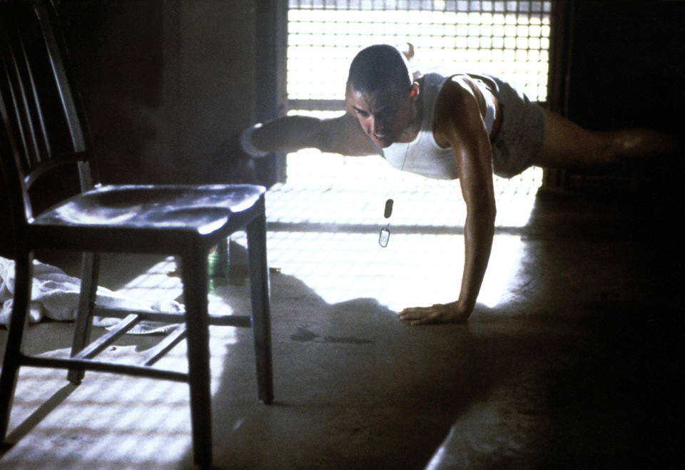 Demi Moore gets into fighting shape in G.I. Jane. (Photo: Courtesy Everett Collection)