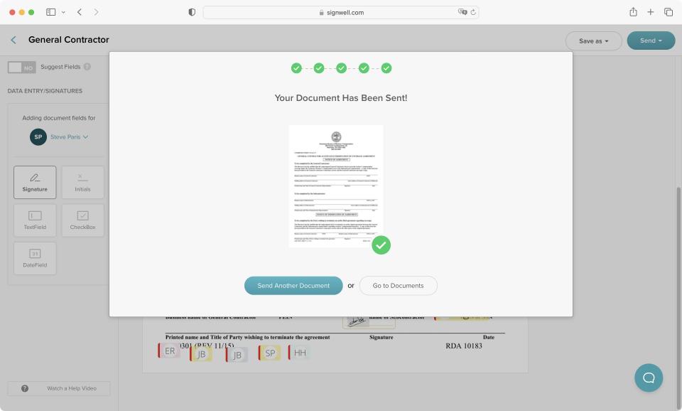 SignWell eSign software solution during our test and review process