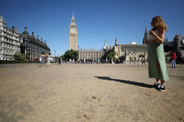 Grassy lawns have dried up after weeks of no rain (Photo: Xinhua News Agency via Getty Images)