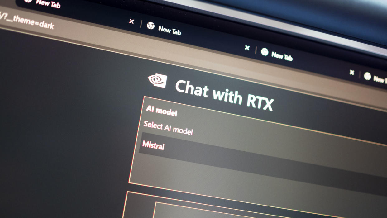  NVIDIA Chat with RTX browser interface. 