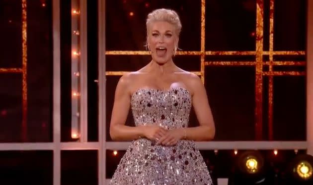 Hannah Waddingham on stage at the 2024 Oliviers