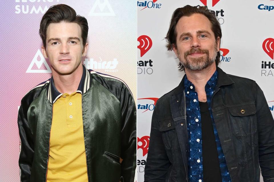 <p>Michael Tran/Getty</p> Drake Bell (left) and Rider Strong