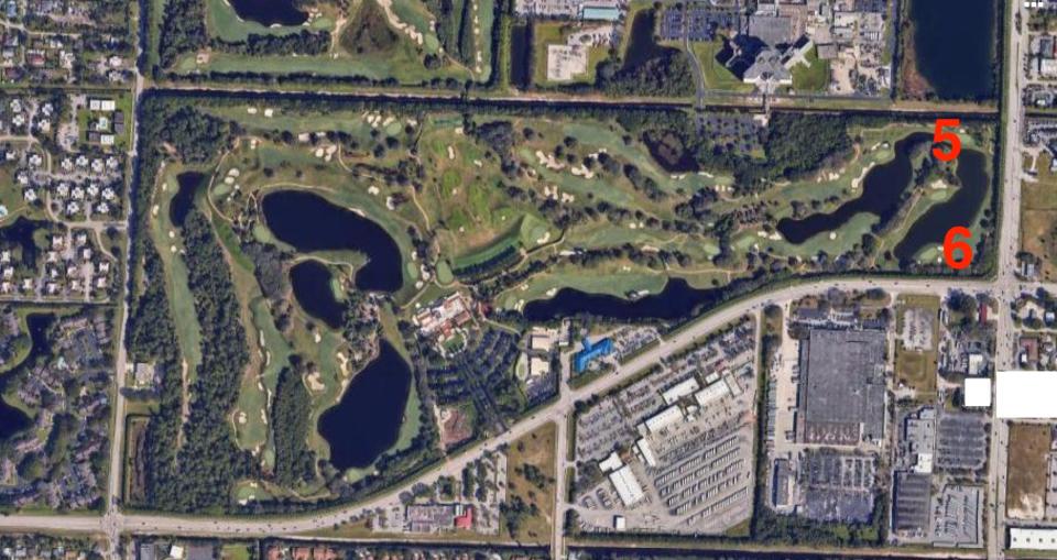 A satellite image of Trump Golf Club at West Palm Beach