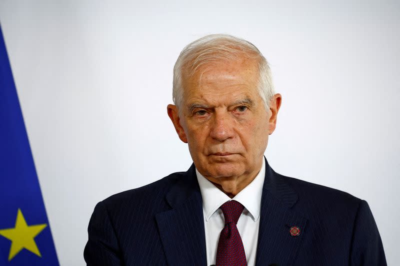 FILE PHOTO: European Union foreign policy chief Josep Borrell attends a news conference as part of an International Humanitarian Conference for Sudan and Neighbouring Countries