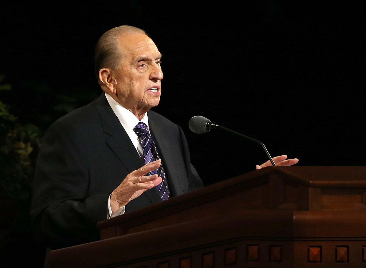 Thomas Monson, the late president of the Mormon church, died at the age of 90 on Jan. 2. (Photo: George Frey/Getty Images)