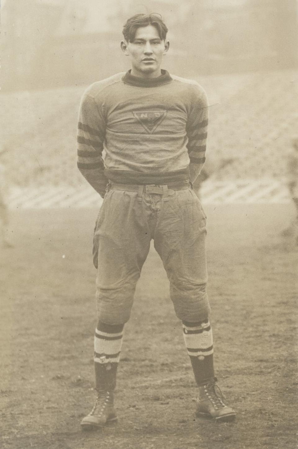 Moore is pictured during his time with the Native Sons of Canada rugby team in 1930.