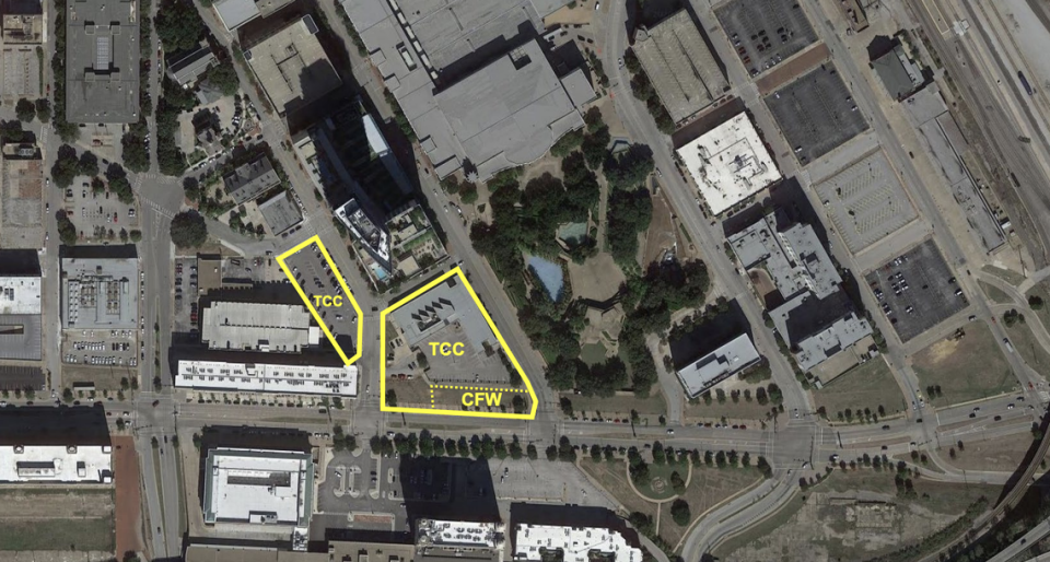 The new site of the Omni Hotel expansion is located at Lancaster Ave. and Houston St., one block south of the current hotel.