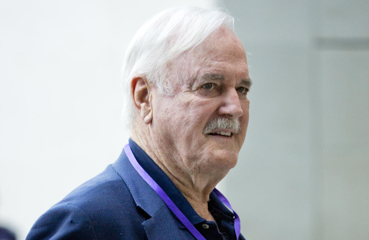 Actor John Cleese arriving at BBC Broadcasting House ahead of his appearance on The One Show in London. (Photo by Isabel Infantes/PA Images via Getty Images)