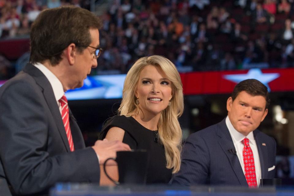 From left, Chris Wallace, Megyn Kelly and Bret Baier