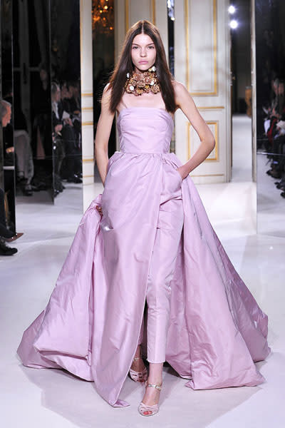 <b>Giambattista Valli SS13 </b><br><br>Blush pink was a key trend on this Parisian catwalk, with models donning matching footwear.<br><br>© Rex