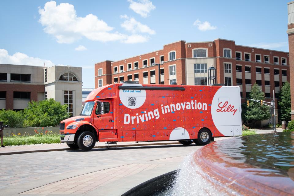 A mobile research unit Eli Lilly has used to bring clinical trials to communities that might not otherwise have them.