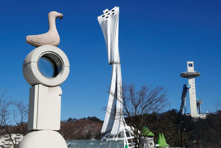 The Olympic Cauldron for the upcoming 2018 Pyeongchang Winter Olympic Games is pictured at the Alpensia resort in Pyeongchang, South Korea, January 23, 2018. REUTERS/Fabrizio Bensch