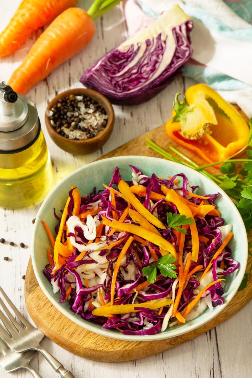 There is something intriguing about coleslaw with mangos (Getty/iStock)