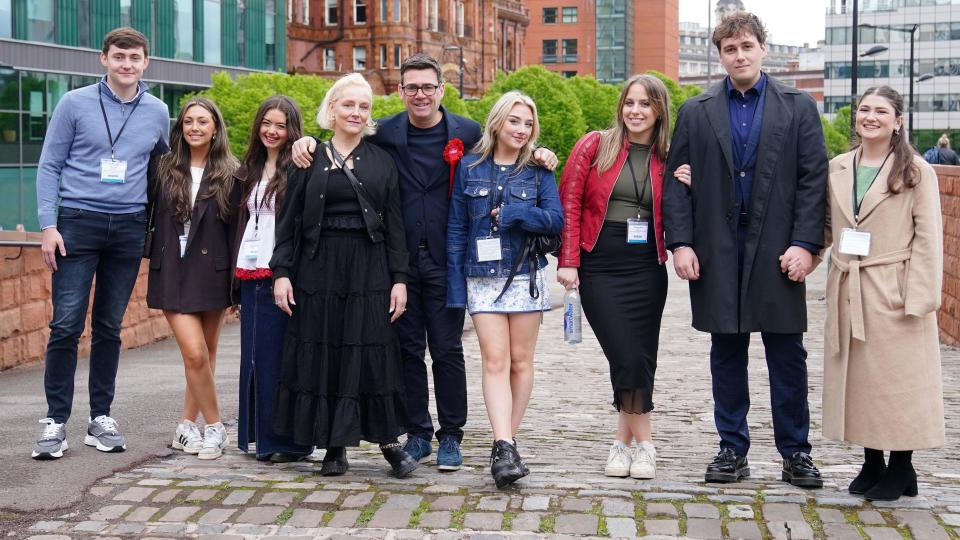 Andy Burnham (centre) with his family