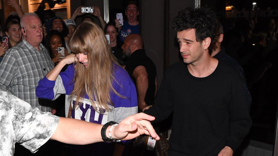 Taylor Swift and Matty Healy seen leaving 'The Electric Lady' studio in Manhattan on May 16, 2023