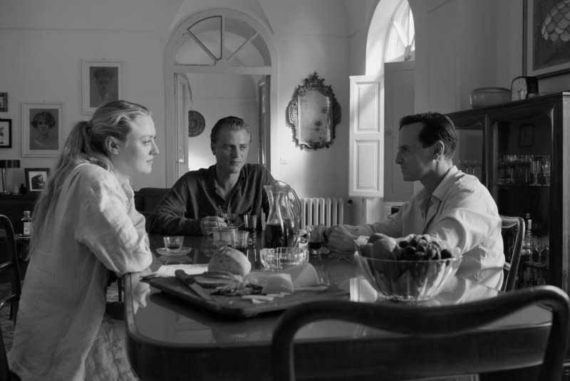 From left, Dakota Fanning, Johnny Flynn and Andrew Scott star in "Ripley." Photo courtesy of Netflix