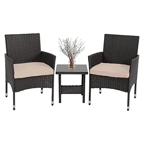 34) Outdoor Wicker Bistro Set (3-Piece Set)