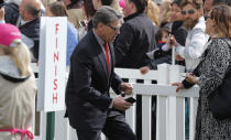 <p>U.S. Energy Secretary Rick Perry arrives at the annual White House Easter Egg Roll on the South Lawn of the White House in Washington, U.S., April 2, 2018. (Photo: Carlos Barria/Reuters) </p>