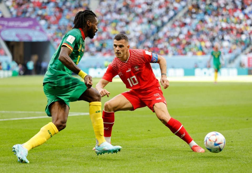 Xhaka was mainly pressed into defensive duties during Switzerland’s World Cup opener against Cameroon (REUTERS)