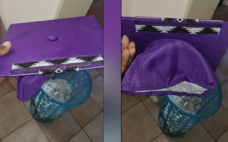 A Native American high school senior was not allowed to walk at graduation because she chose to wear a hand-beaded cap. (Photo: ABC 15)