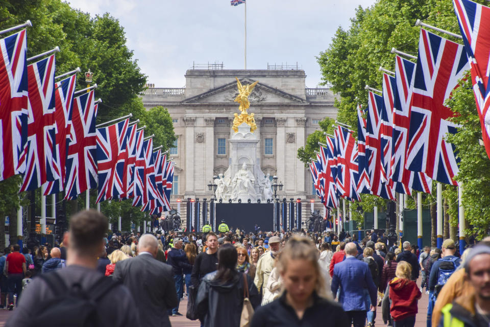 Image: The Queen's Platinum Jubilee final preparations, Buckingham Palace in London, UK - 31 May 2022 (Vuk Valcic / Sipa USA via AP)