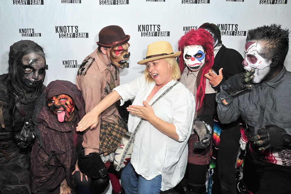 Way to go, Patricia Arquette! The 'CSI: Cyber’ star defended herself from a gang of monsters that were up to no good at Knott’s. (Getty Images)